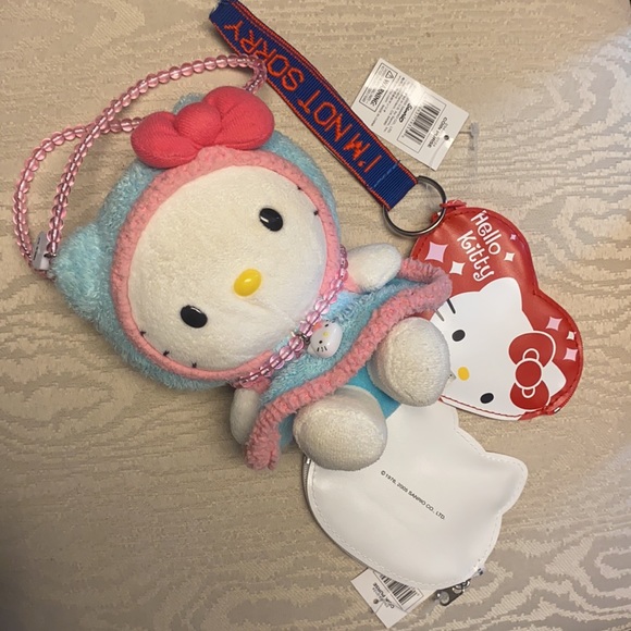 Hello Kitty 5 Piece 2 lil zips+1🎀 carry stufty+lip💋🎂balm+Tommy tee sz8 - Picture 2 of 16